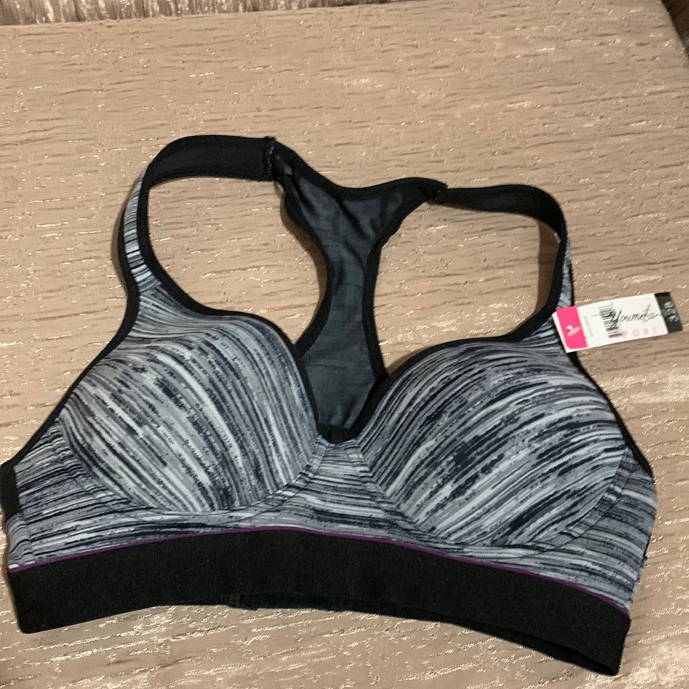 Youmita Sports Bra Pink Black Gray NWT 32B